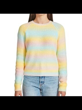 Pastel Striped Crewneck Sweater - Women's